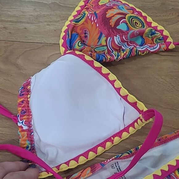 💲6️⃣ Bundled ✔️Batik Bikini Bohemian | Beach Basics sz Small Pink Multi color - Picture 10 of 10